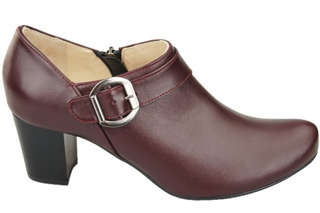 Obuv Dámské polobotky z přírodní kůže Maroon 826 ElitaBut