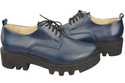 Obuv Dámské šněrovací polobotky Navy Blue Leather Natural 180 ElitaBut
