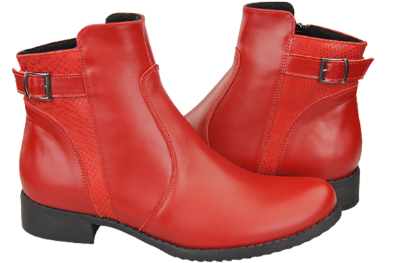 Obuv Dámské zimní boty z přírodní kůže Červená 156 Z ElitaBut