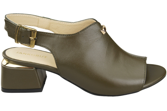 Dámská obuv Sandály Olive gold buckle Natural leather 198 ElitaBut