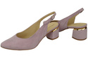Dámské sandály z přírodní semišové kůže Bright Lilac Elegance and Comfort 196 From ElitaBut
