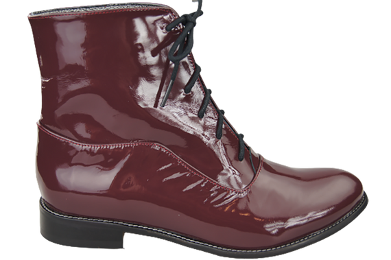 Dámská obuv Boty Maroon Lakované jaro/podzim přírodní kůže 155 L ElitaBut