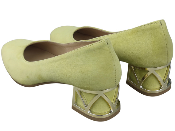 Pohodlné dámské boty Banán lodičky s ozdobným podpatkem Přírodní semišová kůže 219 Od ElitaBut