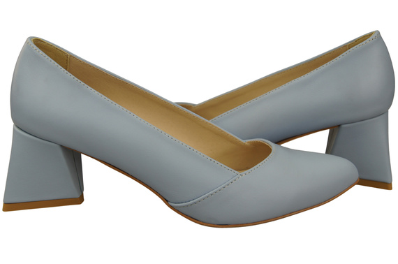 Dámské Lodičky Světle modrá Pravá Kůže Špičatá Špička Podpatek ElitaBut 221