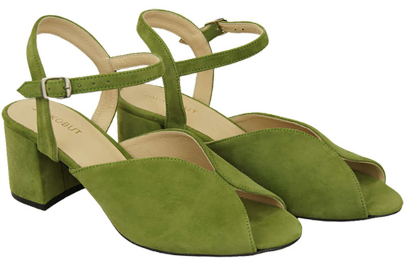 Dámská obuv Pistachio Leather Suede Sandals 185 ElitaBut