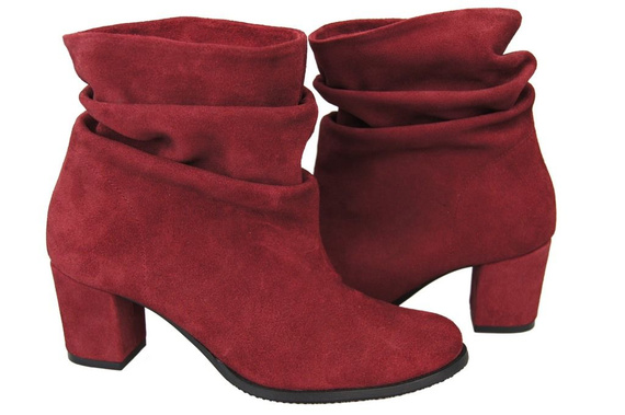 Dámská obuv Přírodní kůže Maroon kozačky 986 ElitaBut