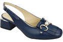 Dámská obuv Navy Blue Sandals Embellished with Fringed Natural Leather 208 ElitaBut