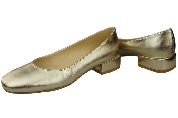 Pohodlná dámská obuv Gold Flats Natural Leather 204 ElitaBut
