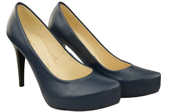 Dámská obuv Navy blue Stiletto pumps přírodní kůže 205 ElitaBut
