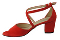 Dámská obuv Červené semišové kožené sandály 111 ElitaBut