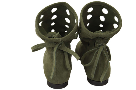 Obuv Dámské kozačky z přírodní kůže Butelkowa Green 160 ElitaBut