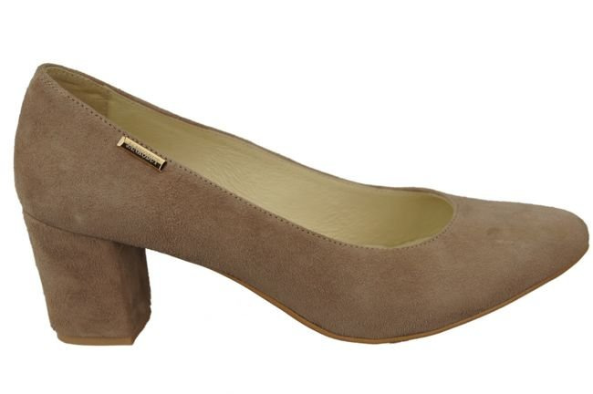 Dámská obuv Dámské lodičky Cappuccino Suede Natural Leather 106 ElitaBut