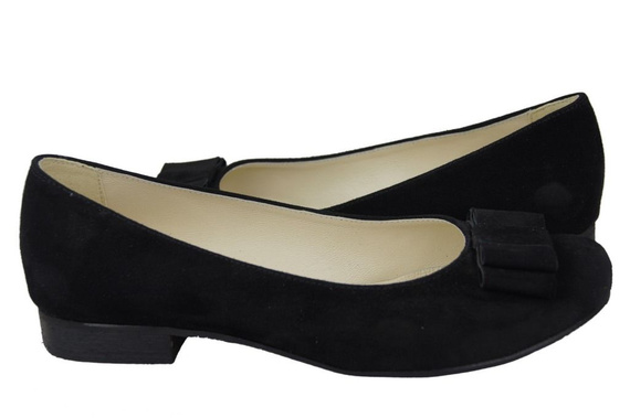 Dámské baleríny Černá semišová kůže 126 ElitaBut