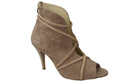 Dámská obuv Peep Toe Leather Natural Suede Cappuccino 107 ElitaBut