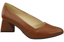 Dámské Lodičky Hnědá Pravá Kůže Špičatá Špička Podpatek ElitaBut 221