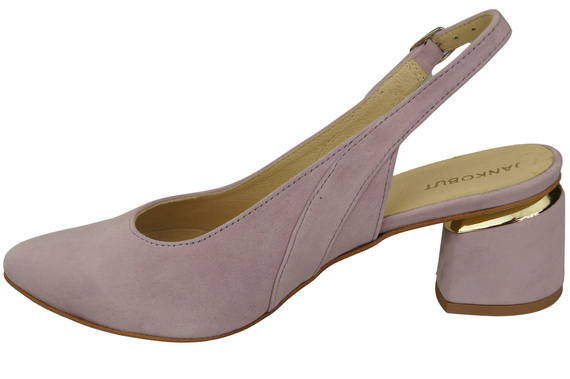 Dámské sandály z přírodní semišové kůže Bright Lilac Elegance and Comfort 196 From ElitaBut