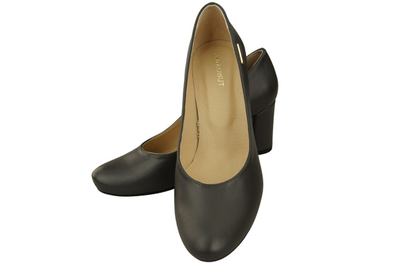 Klasické dámské boty Almond Nose Graphite Women's Leather Dukes 201 ElitaBut