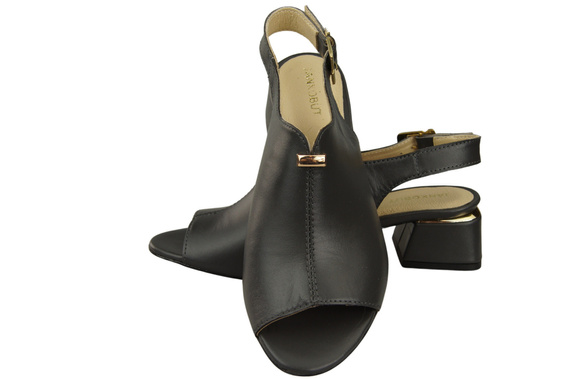 Dámská obuv Sandály Graphite gold buckle Natural leather 198 ElitaBut