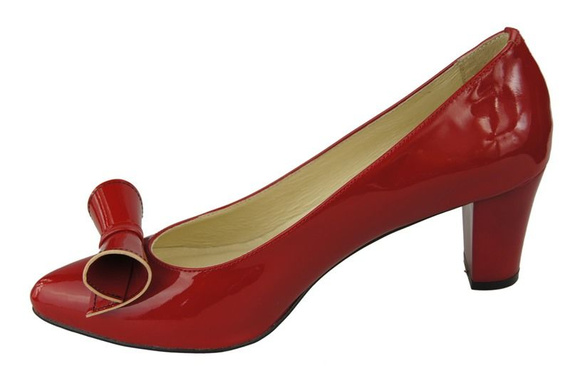 Dámská obuv Dámské kožené lodičky Červený lak 975 ElitaBut