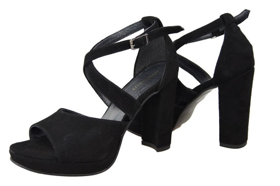 Dámské sandály z černé přírodní kůže 114 ElitaBut