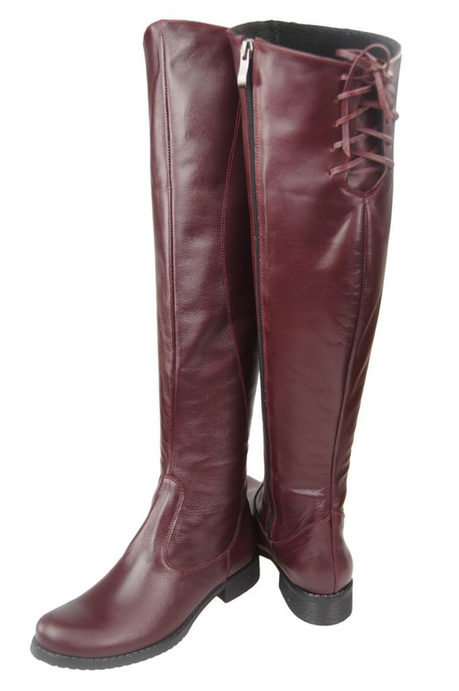 Dámská obuv Maroon Muskegon kozačky nad kolena Natural leather 121 ElitaBut