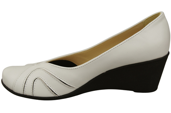 Dámské boty z přírodní kůže Bílé lodičky 828 ElitaBut