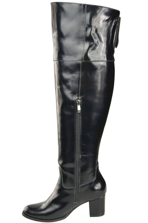 Dámské boty Black Shiny Musketeers High over the knee natural leather 190 ElitaBut