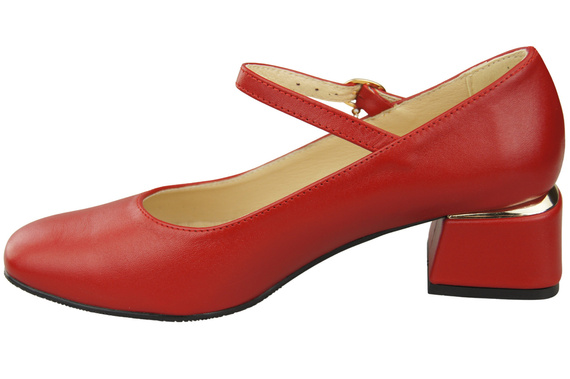 Dámské boty Boty s páskem Červená přírodní kůže 202 ElitaBut