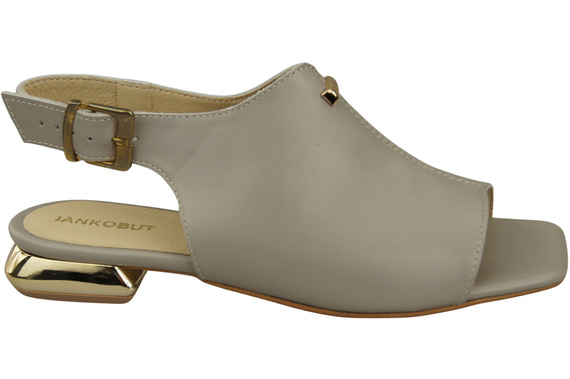 Pohodlné dámské sandály Bright Ash Flat Gold Heel Natural Leather 207 ElitaBut