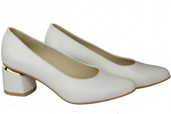 Dámská obuv White Natural Leather pumps 143 ElitaBut