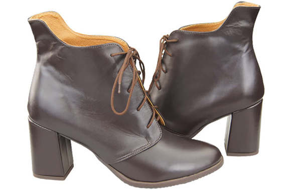 Obuv Dámské boty Chocolate Lace-up Winter Natural Leather 174 Z ElitaBut