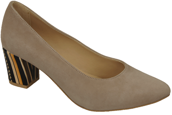 Dámská obuv Dámské lodičky Cappuccino Přírodní semišová kůže Ozdobný podpatek 158 S ElitaBut