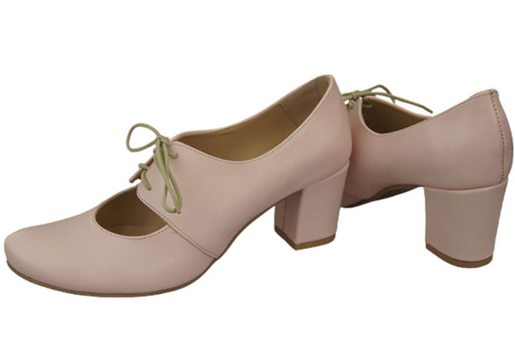 Obuv Dámské polobotky z přírodní kůže Powder pink 161 ElitaBut