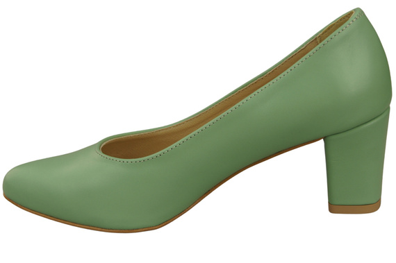 Klasické hladké boty Dámské mátové kožené lodičky 213 ElitaBut