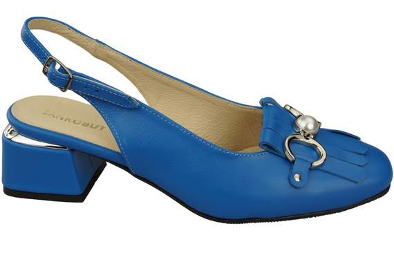 Dámská obuv Modré sandály zdobené třásněmi Přírodní kůže 208 ElitaBut