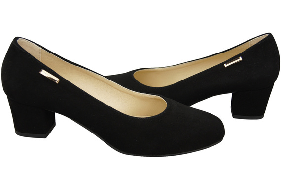 Pohodlná dámská obuv Černá semišová kůže 172 od ElitaBut