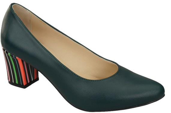 Dámská obuv Obuv Malachite z přírodní kůže s ozdobným podpatkem 158 ElitaBut