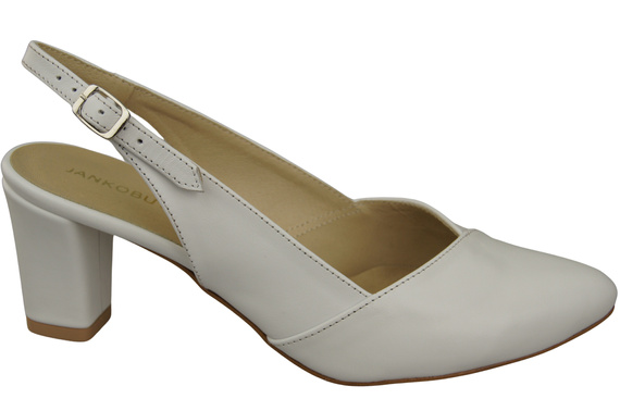 Dámská obuv White Stiletto Sandals Natural Leather 217 ElitaBut