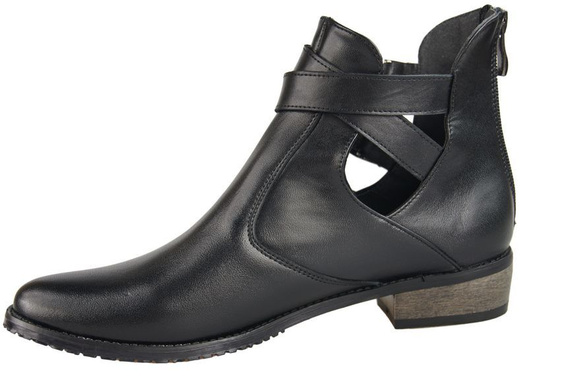 Obuv Dámské boty z přírodní kůže Černá 931 ElitaBut