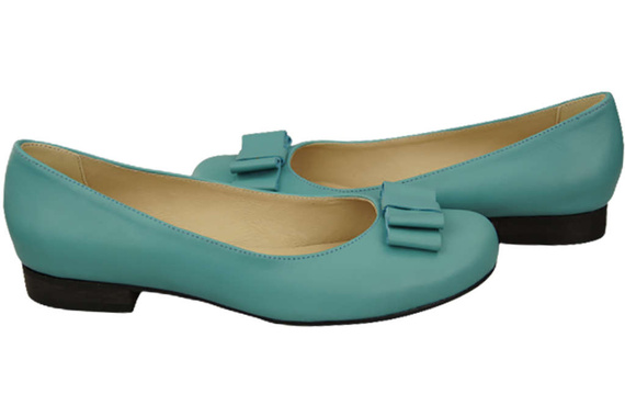 Dámské baletní boty Natural Leather Turquoise 702 ElitaBut