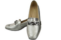 Dámské boty Silver with Embellished Chain Moccasin pumps Přírodní kůže 193 ElitaBut