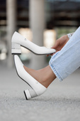 Dámská obuv White Natural Leather pumps 142 ElitaBut
