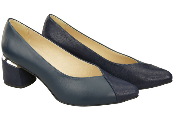 Výjimečné dámské námořnicky modré boty z přírodní kůže Pocit luxusu na nohou 191 ElitaBut