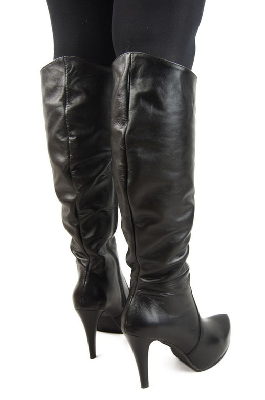 Dámské boty na platformě Přírodní kůže Černá 120 ElitaBut