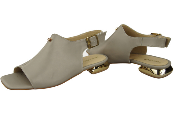 Pohodlné dámské sandály Bright Ash Flat Gold Heel Natural Leather 207 ElitaBut