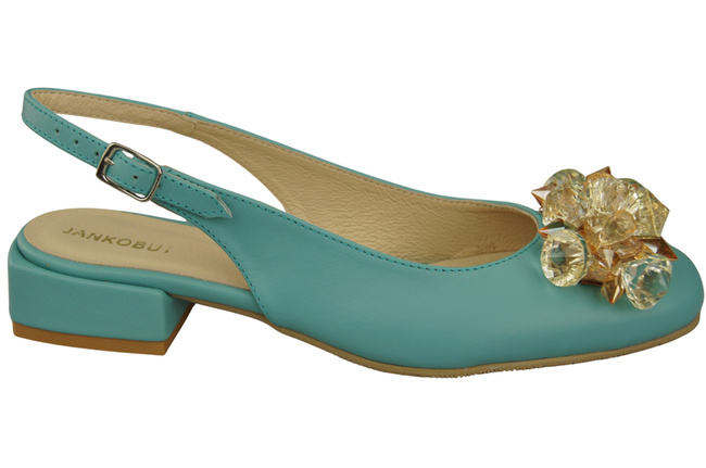 Dámská obuv Tyrkysové sandály s krystaly Přírodní kůže 215 ElitaBut