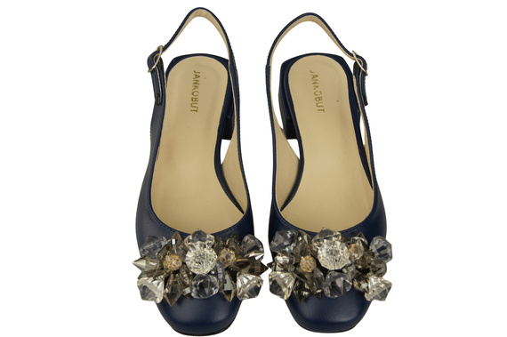 Dámská obuv Navy blue sandály s krystaly Přírodní kůže 215 ElitaBut