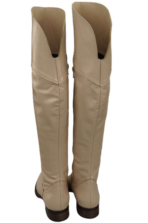 Dámské kozačky Cappuccino Bright Musketeers High over the knee natural leather 638 ElitaBut