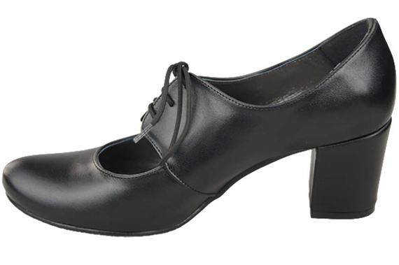 Obuv Dámské polobotky z přírodní kůže Černá 161 ElitaBut