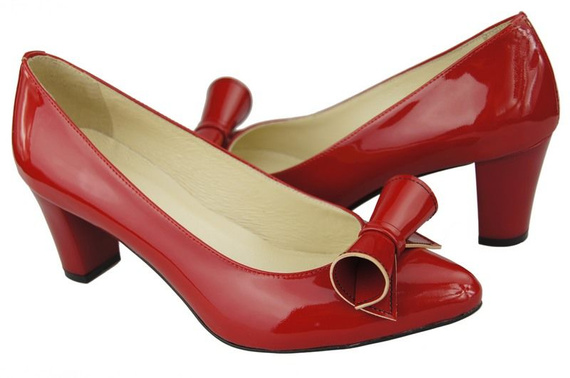 Dámská obuv Dámské kožené lodičky Červený lak 975 ElitaBut